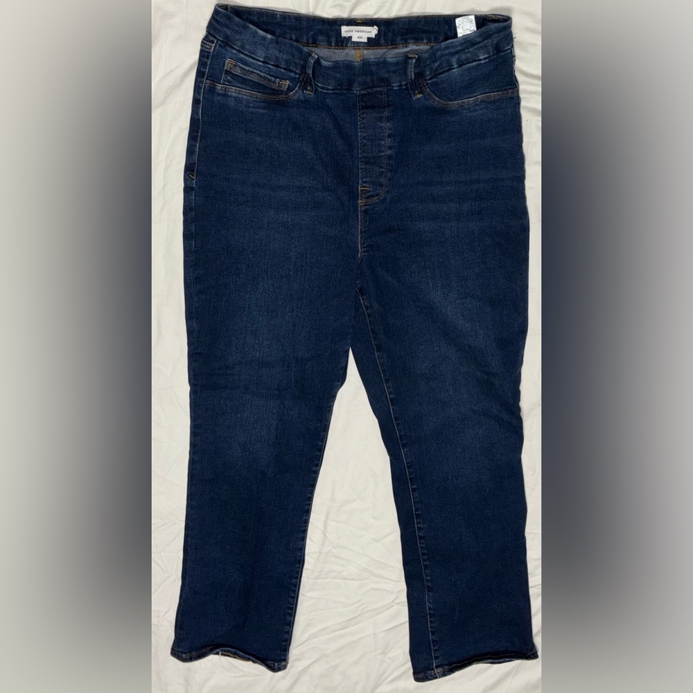 Good American POWER STRETCH PULL-ON STRAIGHT JEANS Indigo491 2X - Picture 6 of 7